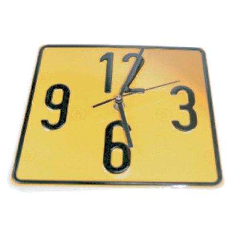 Yellow Time Square Wall Clock