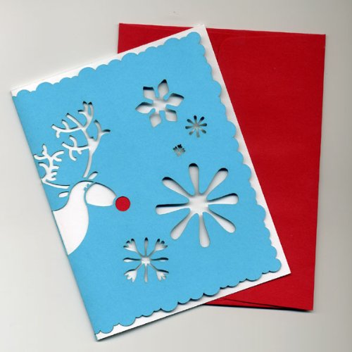 Christmas Reindeer Greeting Cards (set of 5)