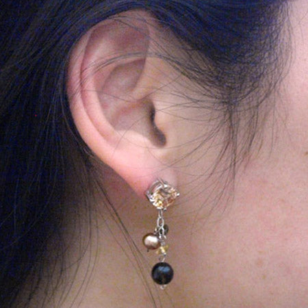 Sequin Crystal Drop Earrings