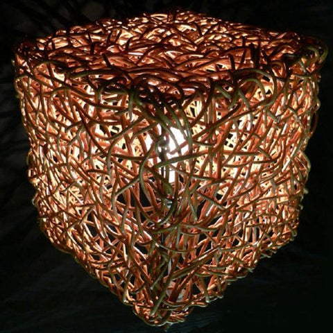 Bamboo Rectangle Paper Lantern String Lights (Set of 10)