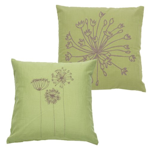 Allium Embroidered Throw Pillow