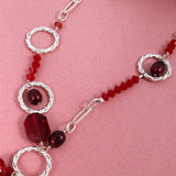 Sweet Ruby Colored Crystal Necklace