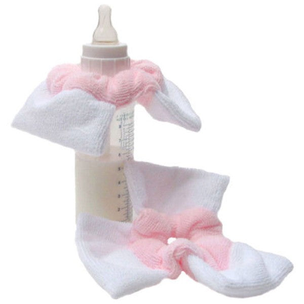Baby Bottle Bibs (set of 2) - Pink