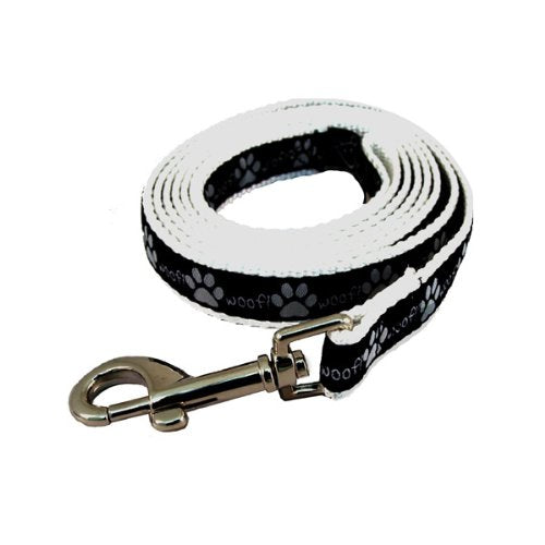 Paws Black & White Woof Lead