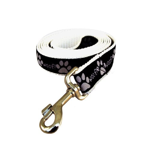 Paws Black & White Woof Lead
