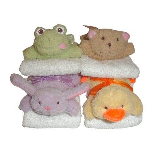 Animal Finger Puppets with Washcloths (set of 8)