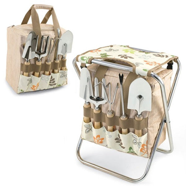 5pc. Gardening Tools with Folding Chair - Botanica