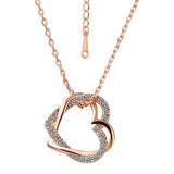 Gold Plated Double Hearts Necklace - Yellow