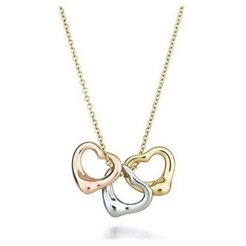 Sterling Silver & Gold Plated Three Hearts Necklace