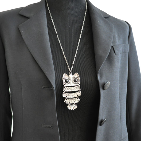 Tibetan Silver Night Owl Necklace