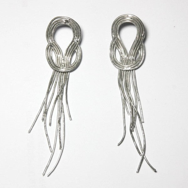 Silver Chandelier Hoop Earrings