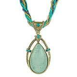 Gemstone Teardrop Pendant Necklace