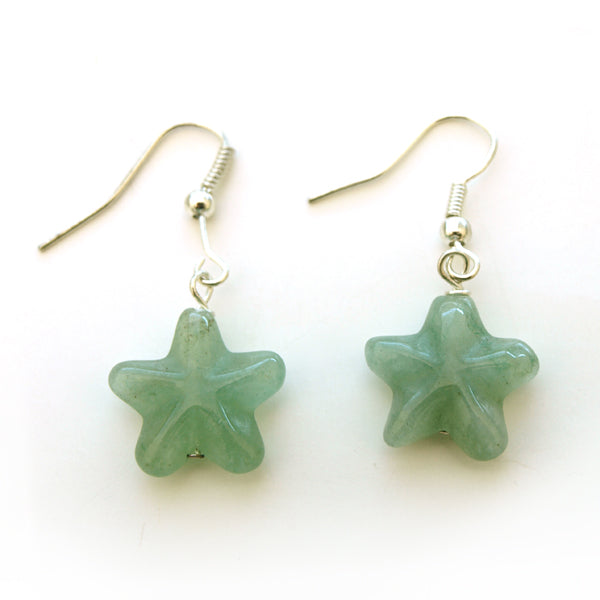 Green Aventurine Starfish Dangle Earrings