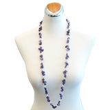 Amethyst and Pearl Long Necklace, 39.4 inches