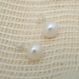 8-8.5mm White Faux Pearl Stud Earrings