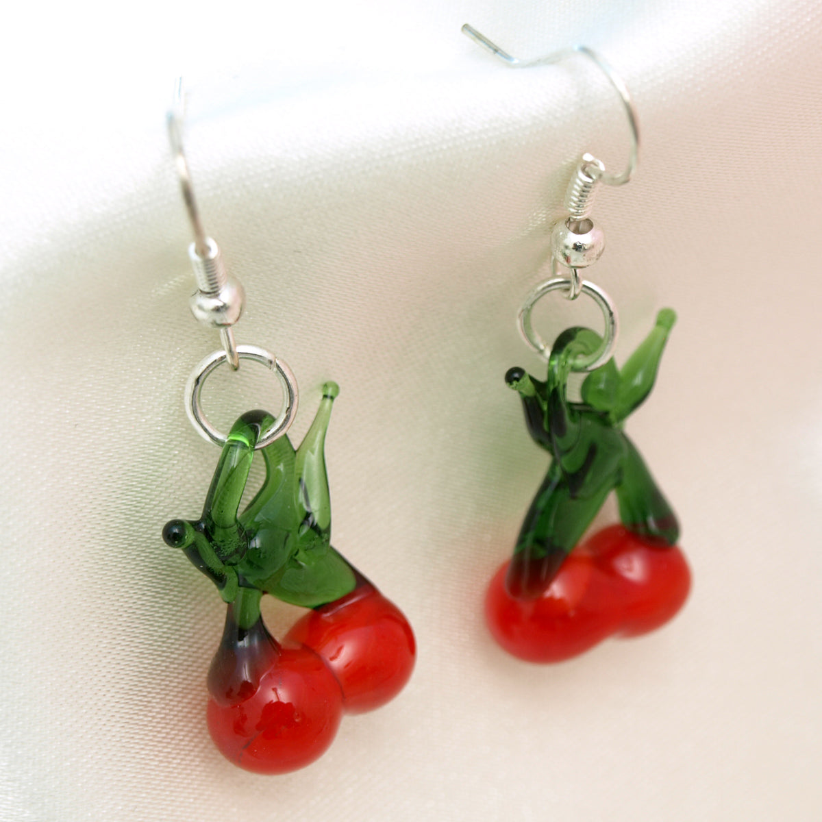 Glazed Fruit Earrings - Cherry