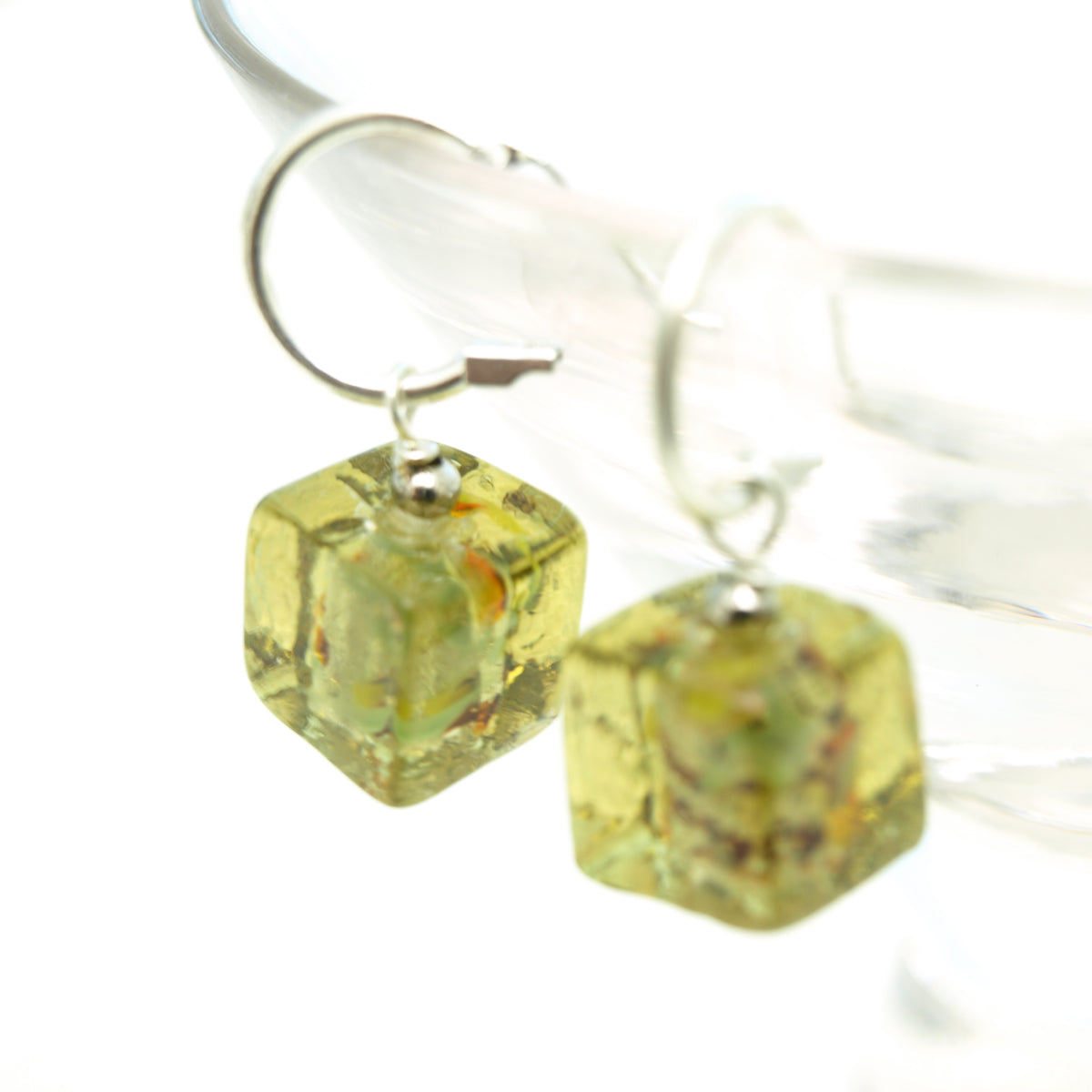 Cube Glaze Drop Earrings