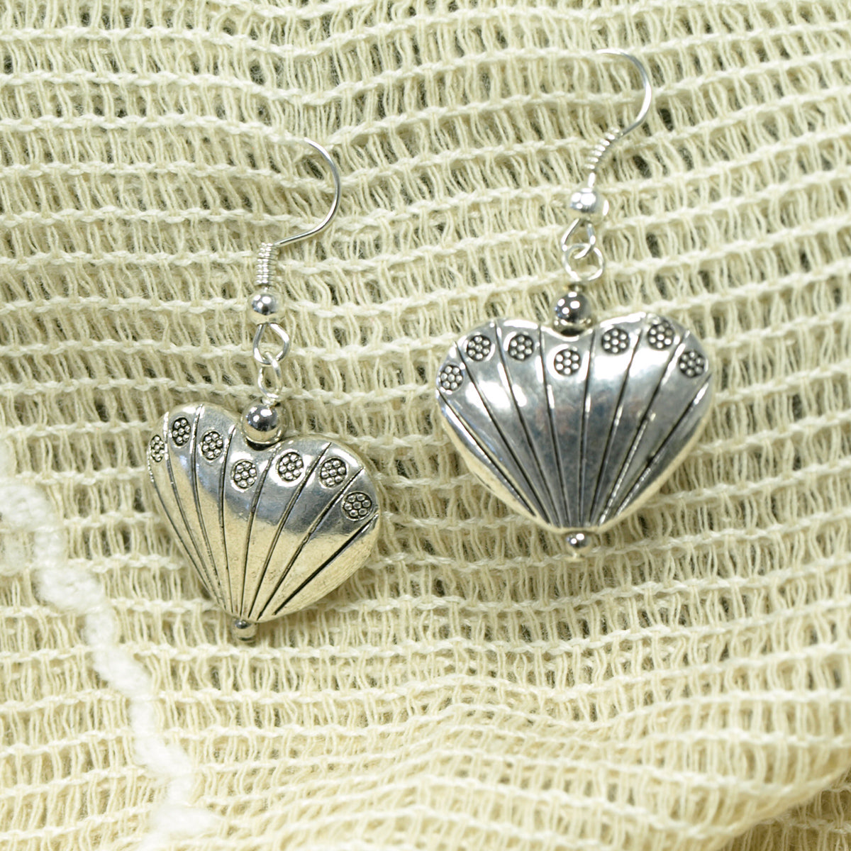 Silver Fan Your Heart Earrings