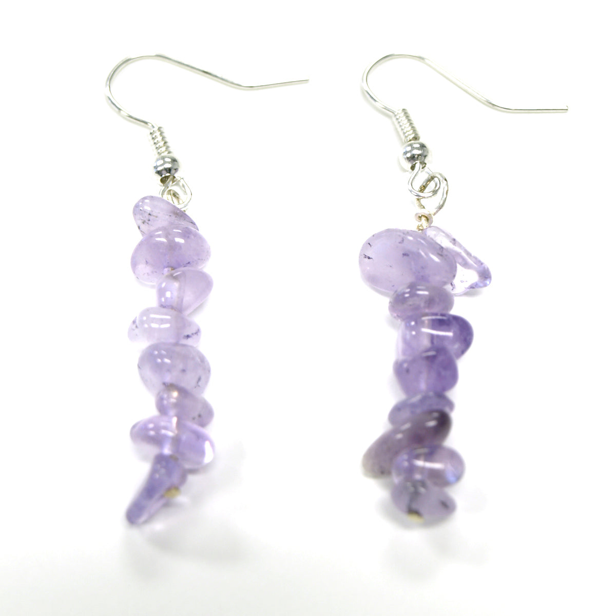 String of Purple Quartz Dangle Earrings