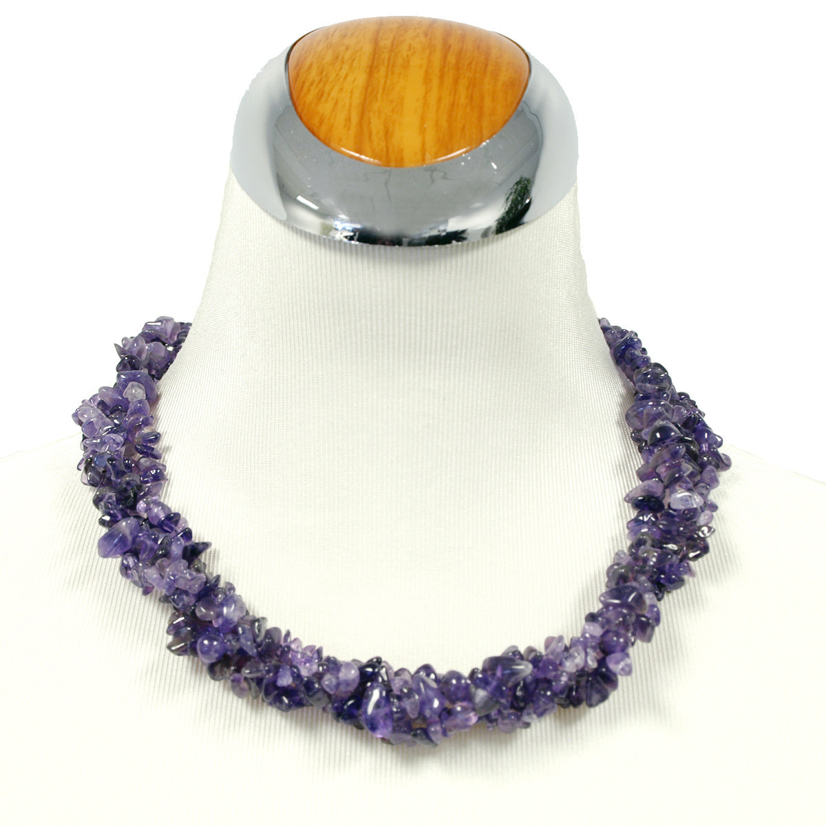 Four Strand Purple Cluster Necklace, 20.5 inches