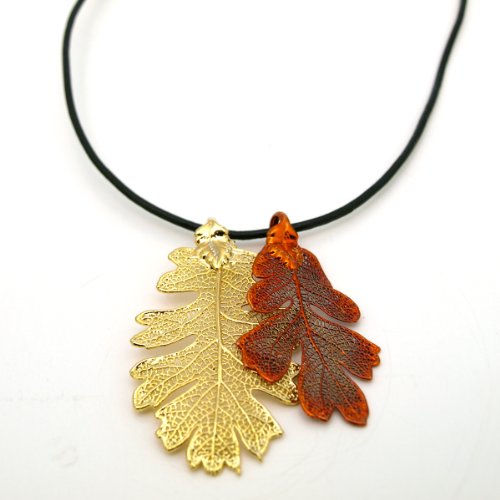 Gold Plated Lacey Oak Leaf Brooch