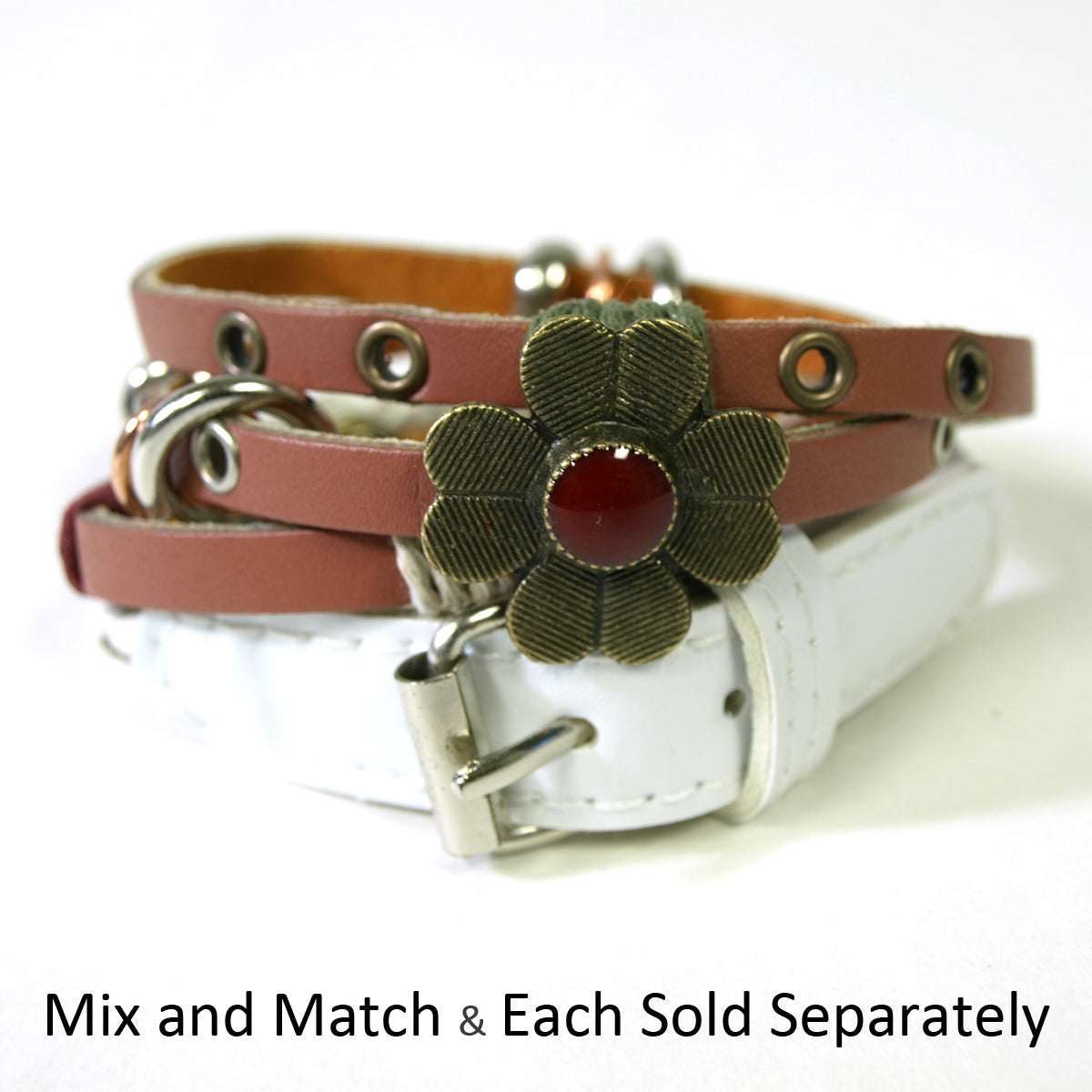 Daisy Multi-Wrap Leather Snap Bracelet