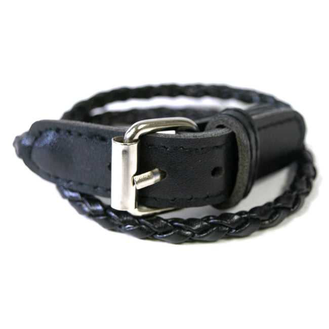 Leather Double Wrap Belt Bracelet