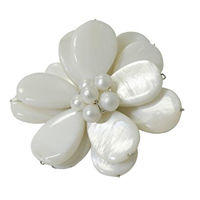 Ivory Shell Flower Brooch