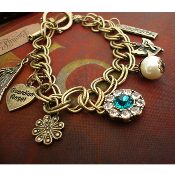 Vintage Guardian Angel Charm Bracelet