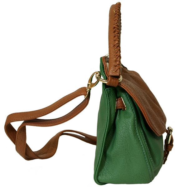 Mali Green Two Tone Handbag / Shoulder Bag