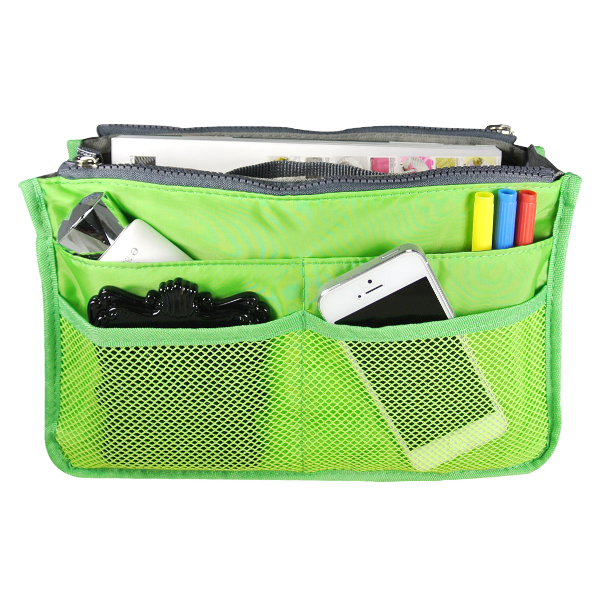 Wrapables Unisex Bag Insert Organizer, Travel Bag Organizer Green