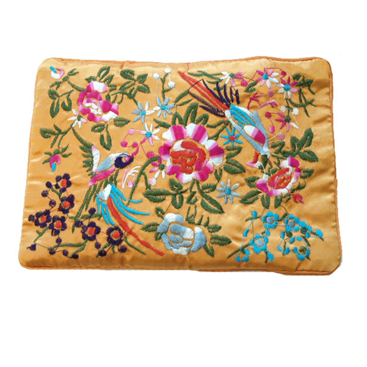 Silk Embroidered Brocade Jewelry Travel Organizer Rolls - 1