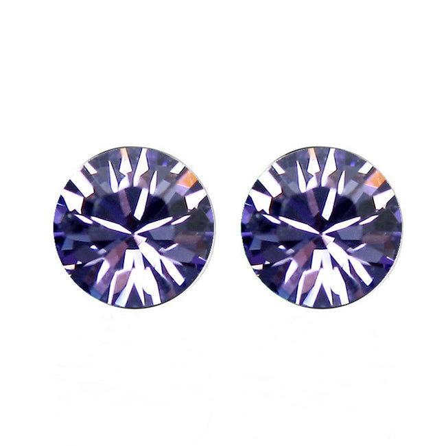 Purple Crystal Stud Earrings