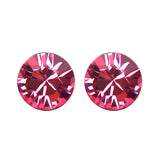 Rose Crystal Stud Earrings + Large Burgundy Silk Embroidered Jewelry Roll