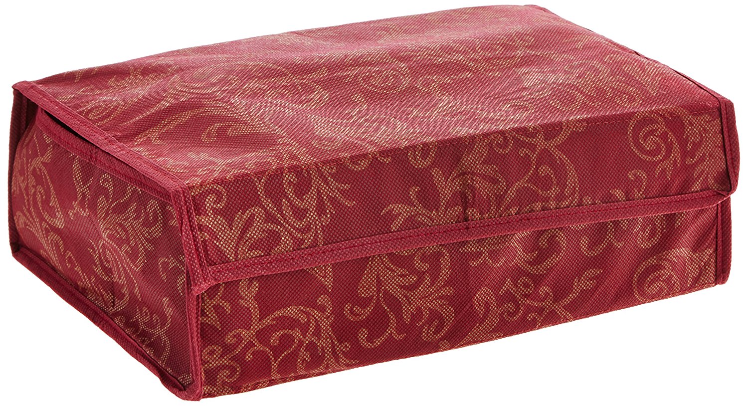 12 Compartment Intricate Leaf Pattern Soft-Cover Foldable Storage Box