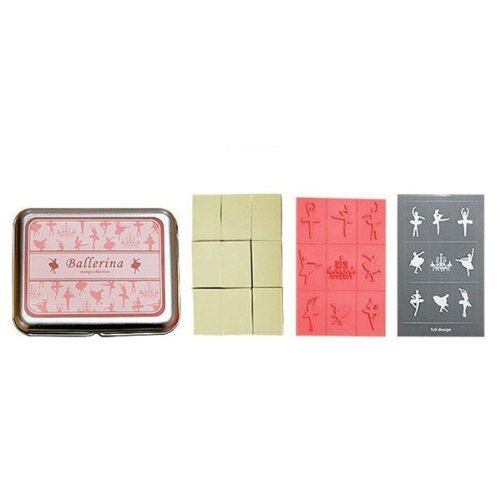 Rubber Stamp Set in Gift Tin, 9pc set + 1 ink pen