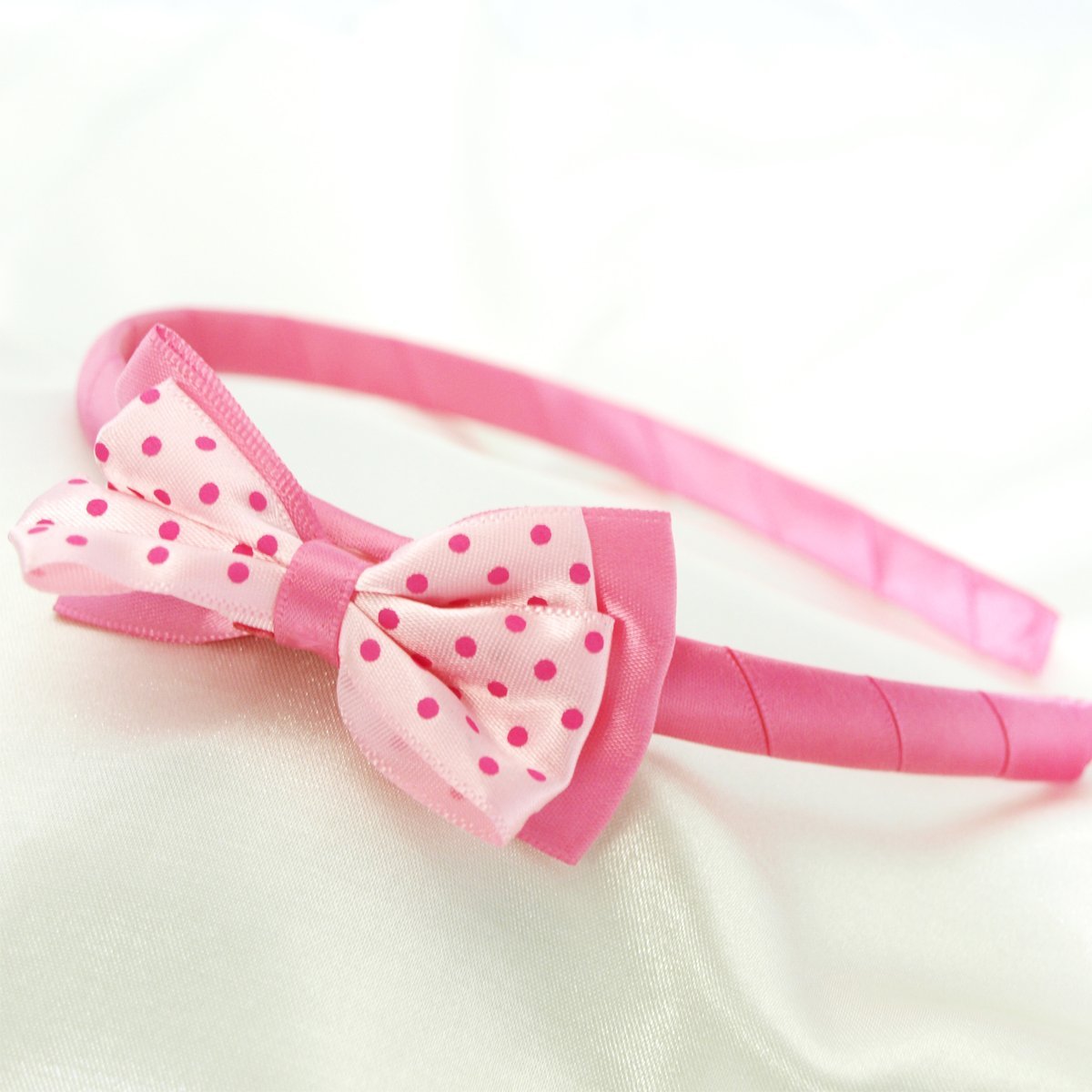 Wrapables Polka Dot Bow Headband for Girls