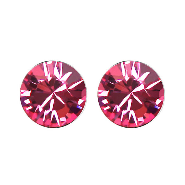 Large Rose Crystal Stud Earrings