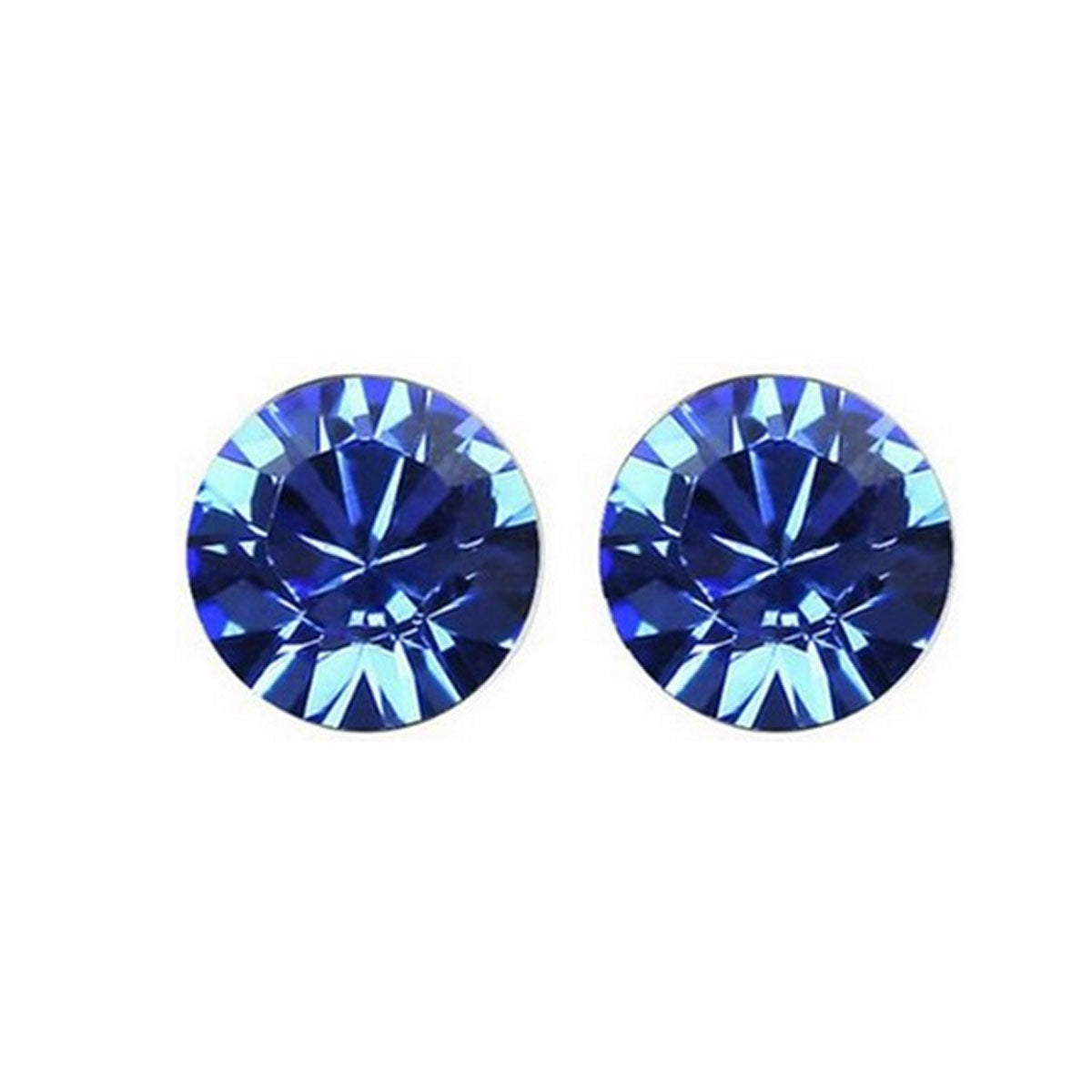 Large Royal Blue Crystal Stud Earrings