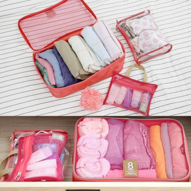 Nylon Mesh Three Piece Travel Bag Set
