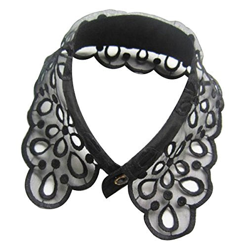 Black Romantic Floral Lace Collar Necklace