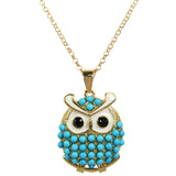 Gold Oliver Owl Long Pendant Necklace