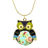 Wrapables Floral Belly Owl Necklace
