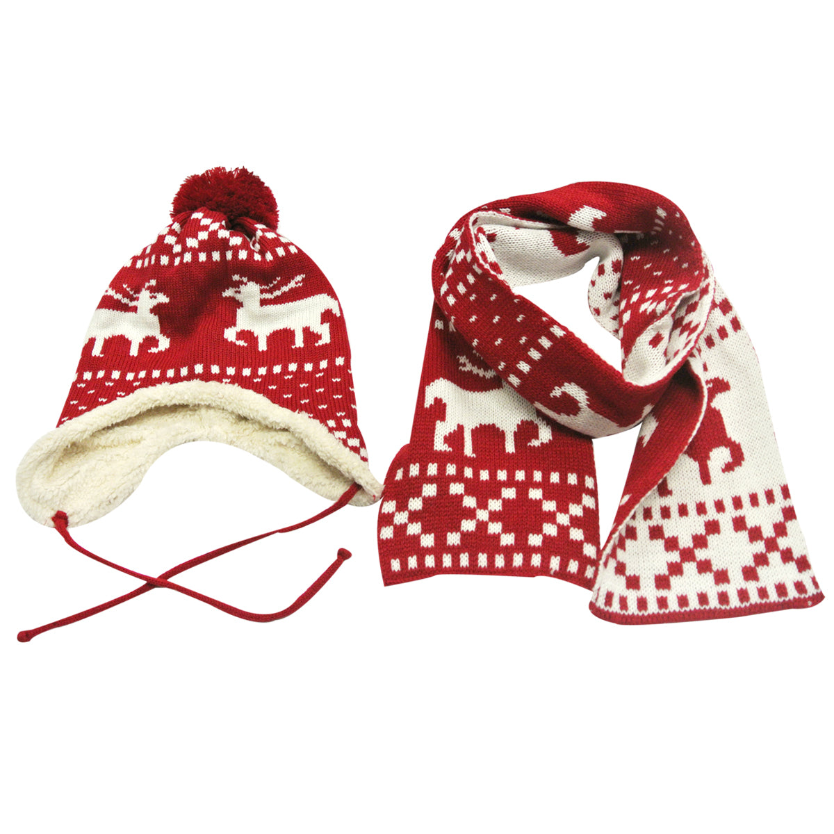 Wrapables Children's Reindeer Hat and Scarf Set