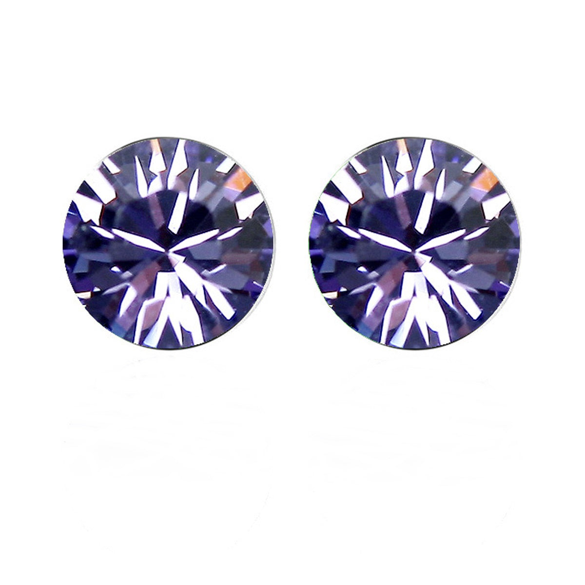 Large Purple Crystal Stud Earrings