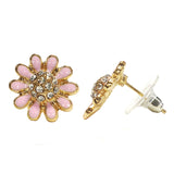 Diamond Flower Stud Earrings