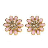 Diamond Flower Stud Earrings