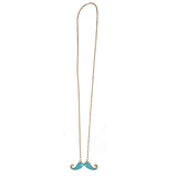 Wrapables Light Blue Handlebar Mustache Necklace with Crystals