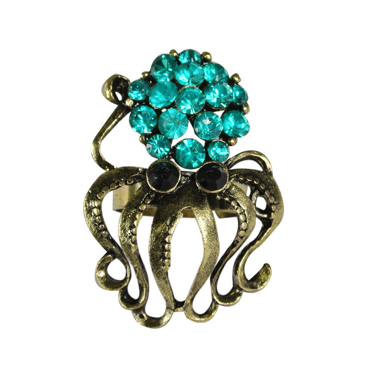 Wrapables Vintage Crystal Octopus Adjustable Ring