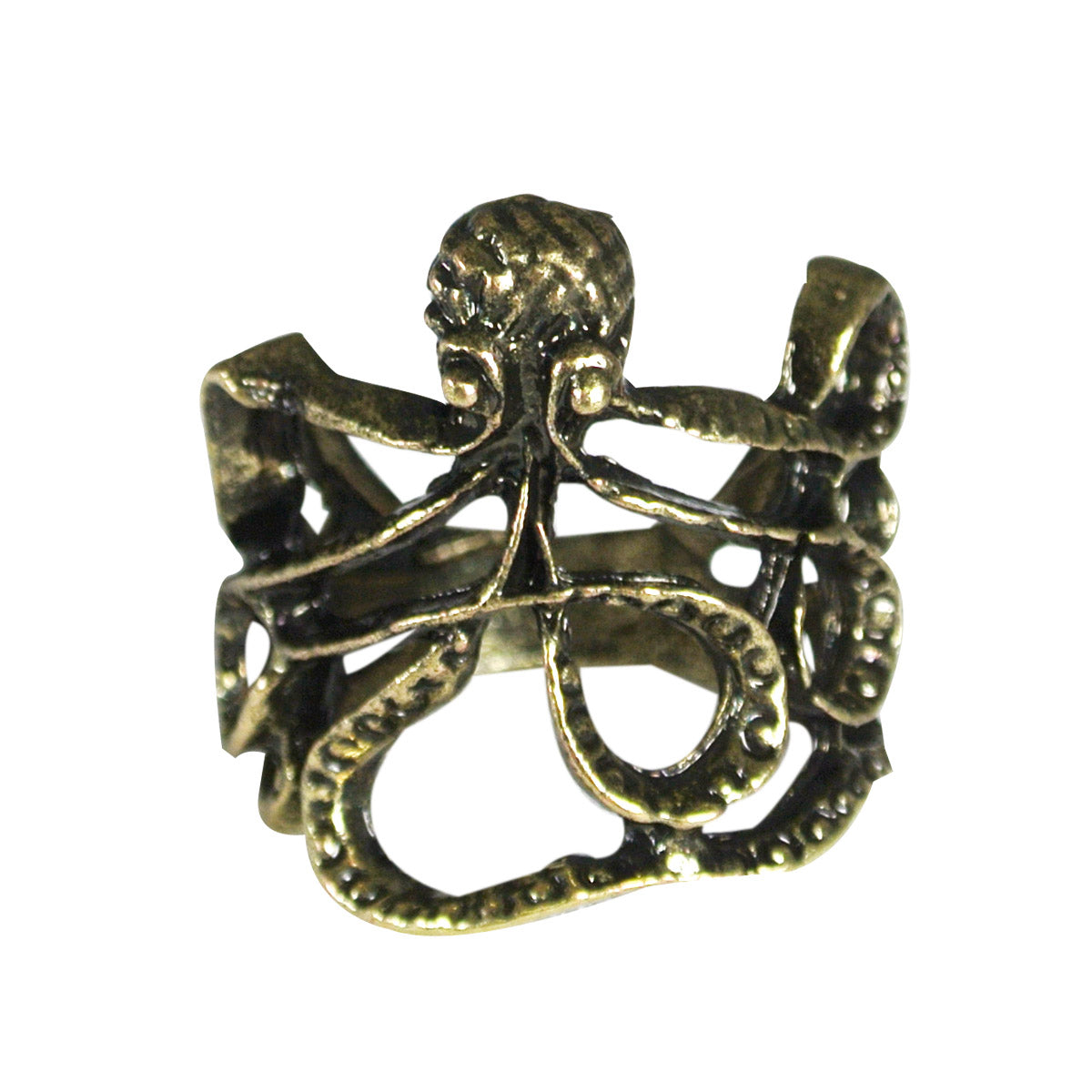 Antique Finish Octopus Ring, Size 6